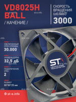 Вентилятор  VD8025H Ball (качения) 12V - st-e.info - Ярославль