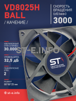 Вентилятор  VD8025H Ball (качения) 12V - st-e.info - Ярославль